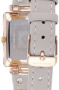 Anne Klein Women's Japanese Quartz Dress Watch with Leather Strap, Gray, 12 (Model: AK/3752RGTP)