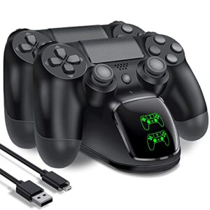 ps4 controller charger dock station, ps4 remote charging station with fast-charging port, replacement for playstation 4 controller charger