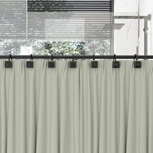 GILLAS Shower Curtain Decorative Hooks, Set of 12 Shower Curtain Rod Rings for Bathroom Rust Resistant Square, Black