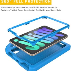 iPad Mini 6 Case for Kids (8.3-inch, 2021 Release), Lainergie Lightweight Shockproof Kid-Proof Cover Built-in Screen Protector with Handle Stand for New iPad Mini 6th Gen 8.3 Inch - Blue