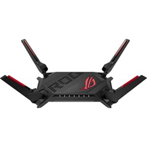 asus rog rapture gt-ax6000 dual-band wifi 6 extendable gaming router, dual 2.5g ports, triple-level game acceleration, mobile game mode, aura rgb, subscription-free network security, aimesh compatible