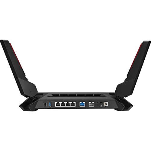 ASUS ROG Rapture GT-AX6000 Dual-Band WiFi 6 Extendable Gaming Router, Dual 2.5G Ports, Triple-level Game Acceleration, Mobile Game Mode, Aura RGB, Subscription-free Network Security, AiMesh Compatible