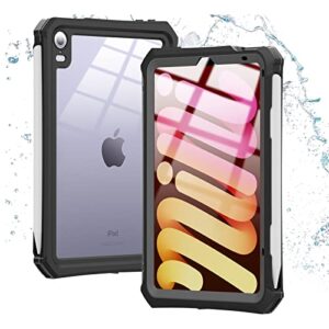 shellbox case for new 8.3 inch apple ipad mini 6th gen,full-body protector case with magnetic pencil holder/fingerprint unlock,black