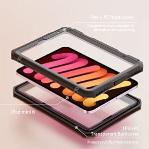 ShellBox Case for New 8.3 inch Apple iPad Mini 6th Gen,Full-Body Protector case with Magnetic Pencil Holder/Fingerprint Unlock,Black
