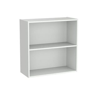 kb designs 2-tier shelf wood bookcase storage organizer, white