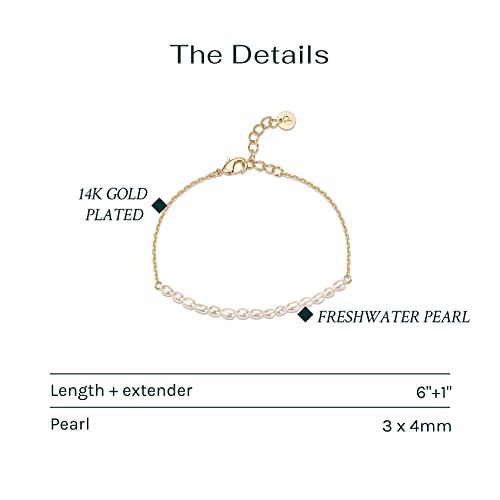 21C-B02 Freshwater Pearl Bracelet (Yellow Gold Plated)