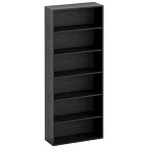 ironck bookshelves and bookcases floor standing 6 tier display storage shelves 70in tall bookcase home decor furniture for home office, living room, bed room