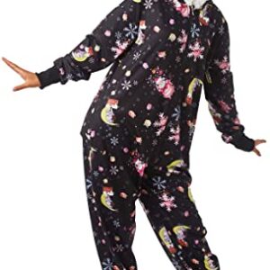 haikyuu Women Adult Christmas Onesie Pajama Long Sleeve Hooded Kigurumi Homewear Costume Outfits (large, Santa black)