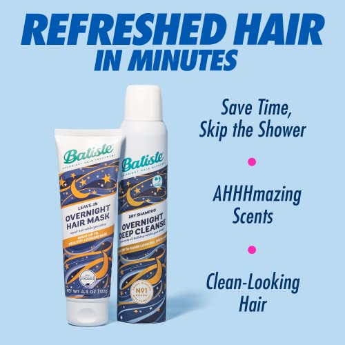 Batiste Overnight Deep Cleanse 200ml, Leave-In Deep Cleansing Dry Shampoo for Overnight Use, Absorbs Oil for Clean Looking Fresh Hair Overnight