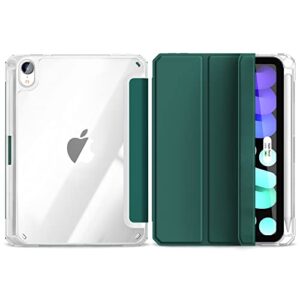 hoidokly ipad mini 6 case 8.3 inch 2021, ipad mini 6th generation case clear, hard back cover cases for 2021 ipad mini 8.3" 6th gen a2567 a2568 a2569 -green