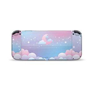 Tacky Design Clouds skin Compatible with Nintendo Switch OLED Skin - Premium Vinyl 3M Blue kawaii Nintendo Switch OLED Stickers set - Switch OLED Skin for Console, Dock, Joy Con Wrap - Decal Full Wrap