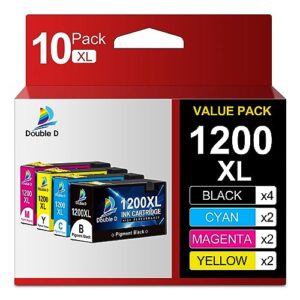 double d maxify 1200 ink cartridges compatible for canon pgi-1200xl pgi 1200 xl pigment, high yield work with maxify mb2720 mb2050 mb2350 mb2320 mb2020 mb2120 (4bk,2c,2m,2y) 10 pack