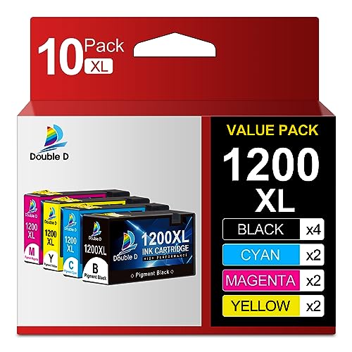 DOUBLE D Maxify 1200 Ink Cartridges Compatible for Canon PGI-1200XL PGI 1200 XL Pigment, High Yield Work with Maxify MB2720 MB2050 MB2350 MB2320 MB2020 MB2120 (4BK,2C,2M,2Y) 10 Pack