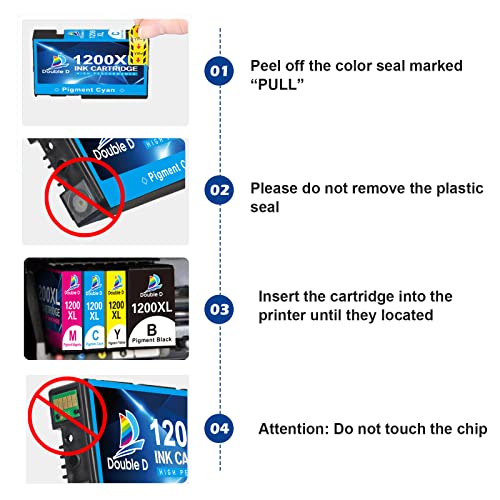 DOUBLE D Maxify 1200 Ink Cartridges Compatible for Canon PGI-1200XL PGI 1200 XL Pigment, High Yield Work with Maxify MB2720 MB2050 MB2350 MB2320 MB2020 MB2120 (4BK,2C,2M,2Y) 10 Pack