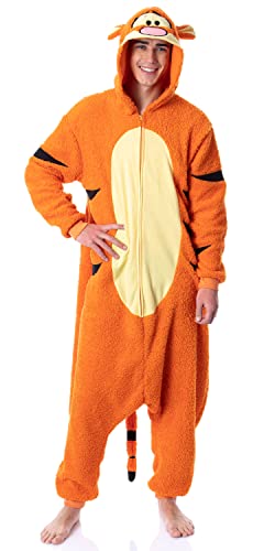 MJC International Disney Winnie The Pooh Adult Tigger Costume Plush Kigurumi Union Suit Pajama Outfit, Orange, Medium