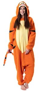 mjc international disney winnie the pooh adult tigger costume plush kigurumi union suit pajama outfit, orange, medium