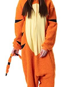 MJC International Disney Winnie The Pooh Adult Tigger Costume Plush Kigurumi Union Suit Pajama Outfit, Orange, Medium