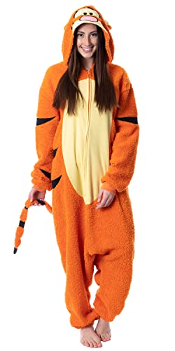 MJC International Disney Winnie The Pooh Adult Tigger Costume Plush Kigurumi Union Suit Pajama Outfit, Orange, Medium