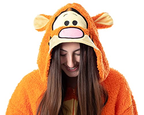 MJC International Disney Winnie The Pooh Adult Tigger Costume Plush Kigurumi Union Suit Pajama Outfit, Orange, Medium