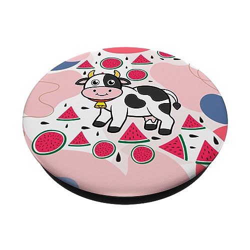 Baby Pink Watermelon Cow Aesthetic Pattern Kawaii PopSockets Standard PopGrip