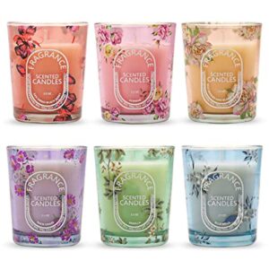 scented candles gift set for home- rose, vanilla, jasmine, wolfberry&blood orange, eucalyptus and blue campanula aromatherapy candles for women dinner table, wedding, baby shower