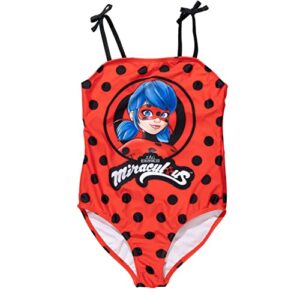 miraculous ladybug big girls one-piece bathing suit red/black 14-16