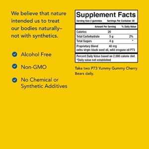 NORTH AMERICAN HERB & SPICE Kid-e-kare Yummy Gummy Cherry Bears - 60 Real Cherry Gummies - Daily Immune Support for Children - with P73 Oreganol & Black Seed Oil - Non-GMO - 30 Servings