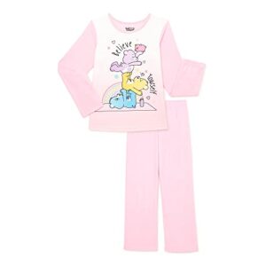 care bears little girls 2 piece pajamas sleep set (6-6x) pink