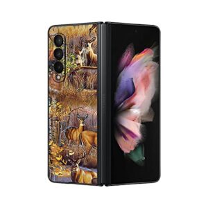mightyskins skin compatible with samsung galaxy z fold 3 - deer pattern | protective, durable, and unique vinyl decal wrap cover | easy to apply, remove, and change styles | made in the usa