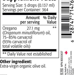 NEW ROOTS HERBAL Wild Oregano C93 (50 ml) Liquid, Highest Natural Carvacrol Concentration|Immune Defense|Mediterranean Source|Alcohol Free, Organic, Non-GMO, Vegan, Gluten Free