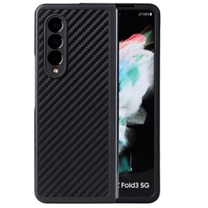 ccsmall case for samsung galaxy z fold 3, premium pu leather phone cover slim fashion design protective case for samsung galaxy z fold 3 gbt striped black