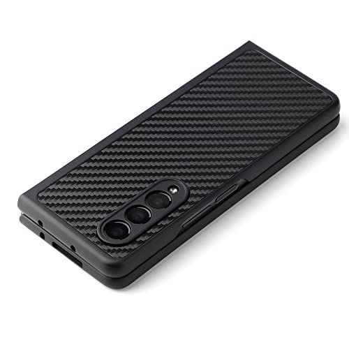 CCSmall Case for Samsung Galaxy Z Fold 3, Premium PU Leather Phone Cover Slim Fashion Design Protective Case for Samsung Galaxy Z Fold 3 GBT Striped Black