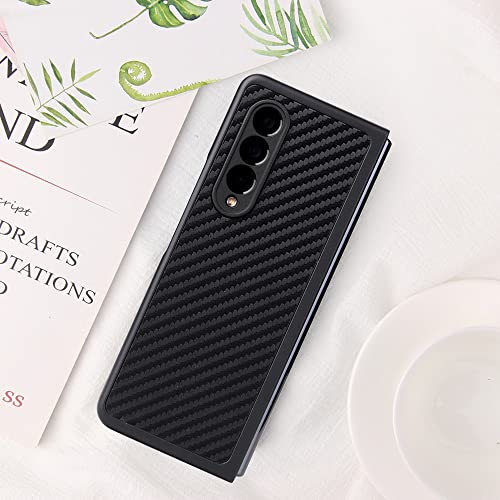 CCSmall Case for Samsung Galaxy Z Fold 3, Premium PU Leather Phone Cover Slim Fashion Design Protective Case for Samsung Galaxy Z Fold 3 GBT Striped Black