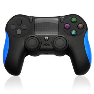 wireless ps4 controller - high-performance remote joystick game console controller compatible with ps4/ps3, pc, android, ios console - dual vibration, led lights, built-in speaker, 6-axis sensor