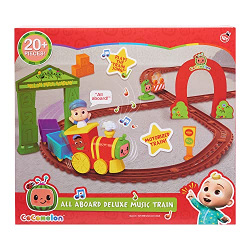 CoComelon All Aboard Musical Train, Officially Licensed Kids Toys for Ages 18 Month, Gifts and Presents by Just Play, Amazon Exclusive