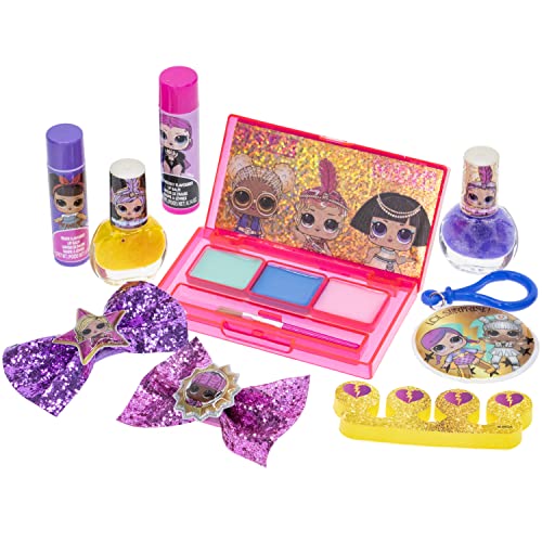 L.O.L. Surprise! Townley Girl Makeup Filled Backpack Set with 12 Pieces, Including Lip Gloss, Nail Polish, Nail Stones and Keychain, Ages 5+ for Parties, Sleepovers and Makeovers