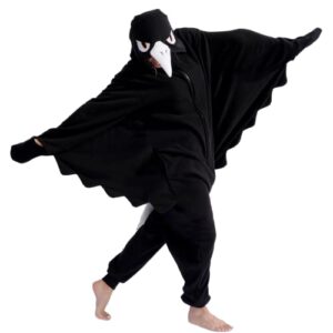 ofodoing adult animal crow one-piece pajamas cosplay animal homewear sleepwear jumpsuit costume for women men