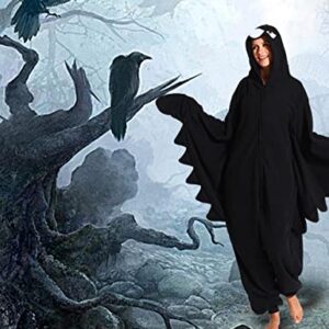 ofodoing Adult Animal Crow One-piece Pajamas Cosplay Animal Homewear Sleepwear Jumpsuit Costume for Women Men