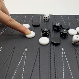 Roll-Up Travel Backgammon Games, Foldable Chess Board Games, PU Travel Game, Portable Lightweight Backgammon Game Set