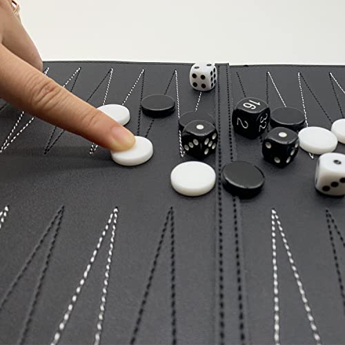 Roll-Up Travel Backgammon Games, Foldable Chess Board Games, PU Travel Game, Portable Lightweight Backgammon Game Set