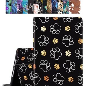 iPad Mini 6 Case, iPad Mini 2021 6th Generation Case Auto Sleep/Wake Multi-Angle Stand for iPad Mini 6th Gen 8.3 Inch , Cute Dog Paw Prints Gold White