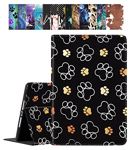 iPad Mini 6 Case, iPad Mini 2021 6th Generation Case Auto Sleep/Wake Multi-Angle Stand for iPad Mini 6th Gen 8.3 Inch , Cute Dog Paw Prints Gold White