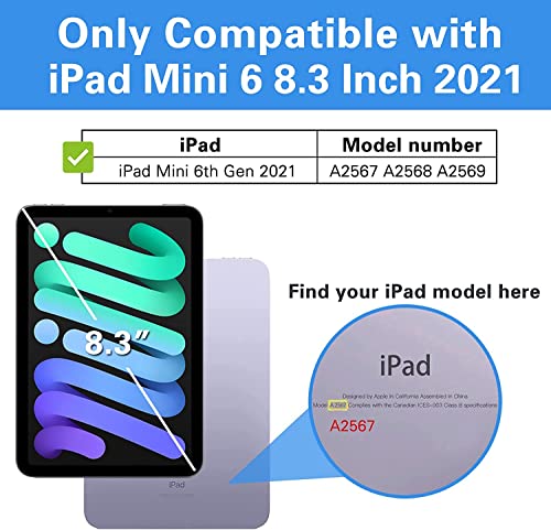 iPad Mini 6 Case, iPad Mini 2021 6th Generation Case Auto Sleep/Wake Multi-Angle Stand for iPad Mini 6th Gen 8.3 Inch , American Flag Sunflower Heifer