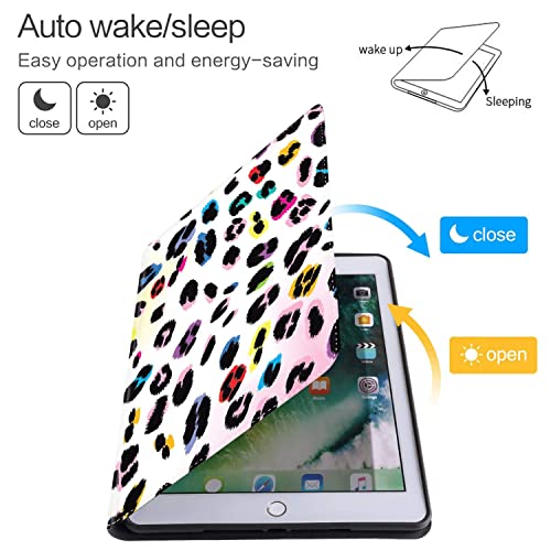 iPad Mini 6 Case, iPad Mini 2021 6th Generation Case Auto Sleep/Wake Multi-Angle Stand for iPad Mini 6th Gen 8.3 Inch , Colorful Leopard Print