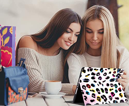 iPad Mini 6 Case, iPad Mini 2021 6th Generation Case Auto Sleep/Wake Multi-Angle Stand for iPad Mini 6th Gen 8.3 Inch , Colorful Leopard Print