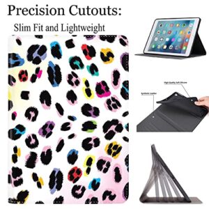 iPad Mini 6 Case, iPad Mini 2021 6th Generation Case Auto Sleep/Wake Multi-Angle Stand for iPad Mini 6th Gen 8.3 Inch , Colorful Leopard Print