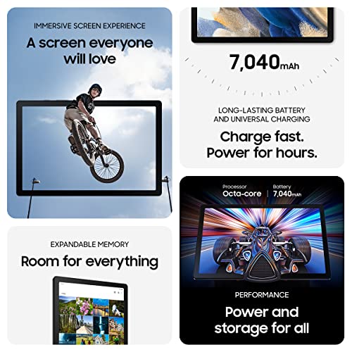 SAMSUNG Galaxy Tab A8 10.5” 64GB Android Tablet, LCD Screen, Kids Content, Smart Switch, Expandable Memory, Long Lasting Battery, US Version, 2022, Dark Gray