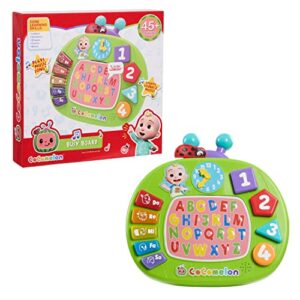 cocomelon learning melon busy board, over 45 phrases, preschool learning and education, kids toys for ages 18 month, amazon exclusive toy