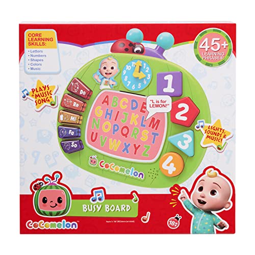 CoComelon Learning Melon Busy Board, Over 45 Phrases, Preschool Learning and Education, Kids Toys for Ages 18 Month, Amazon Exclusive Toy