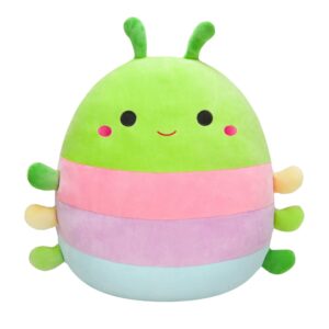 squishmallows original 14-inch rutabaga caterpillar with multicolored stripes - large ultrasoft official jazwares plush